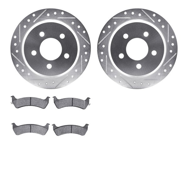 Dynamic Friction Co 7302-42017, Rotors-Drilled and Slotted-Silver with 3000 Series Ceramic Brake Pads, Zinc Coated 7302-42017